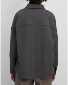 Surchemise en Coton effet Peau de pêche gris foncé