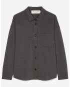 Surchemise en Coton effet Peau de pêche gris foncé