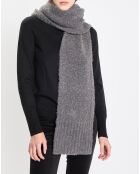 Écharpe en Laine mélangée et bouclée gris foncé