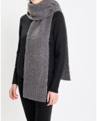 Écharpe en Laine mélangée et bouclée gris foncé
