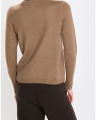 Pull en Coton, Laine & Alpaga  mélangés Basique marron