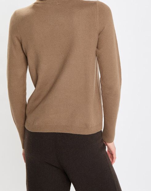 Pull en Coton, Laine & Alpaga  mélangés Basique marron