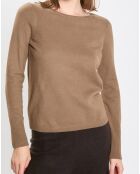 Pull en Coton, Laine & Alpaga  mélangés Basique marron