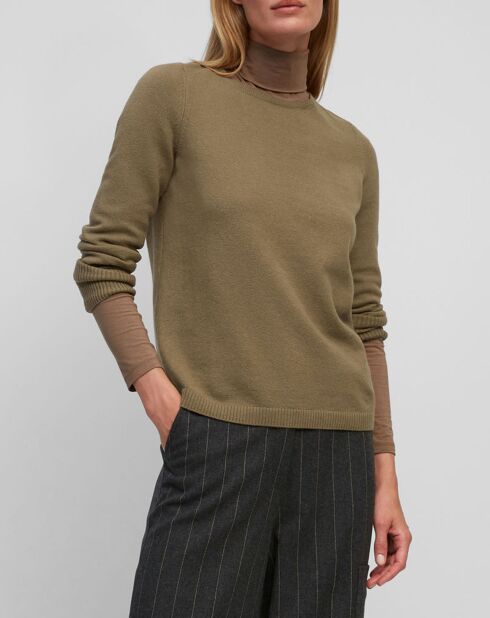 Pull en Coton, Laine & Alpaga  mélangés Basique marron