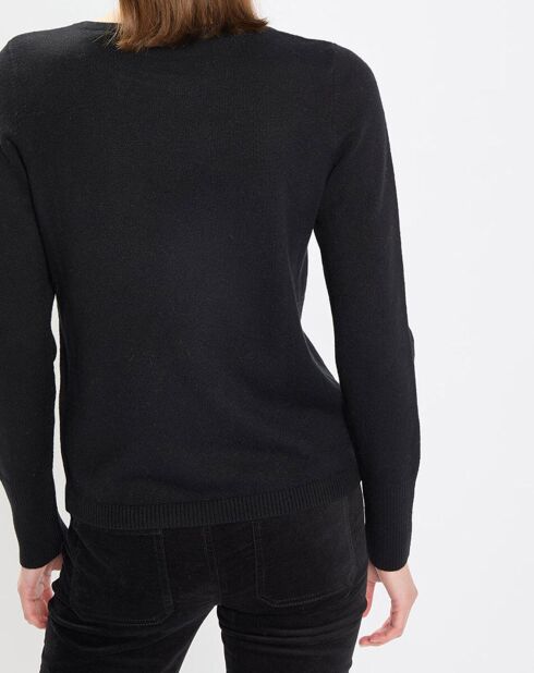 Pull en Coton, Laine & Alpaga  mélangés Basique noir