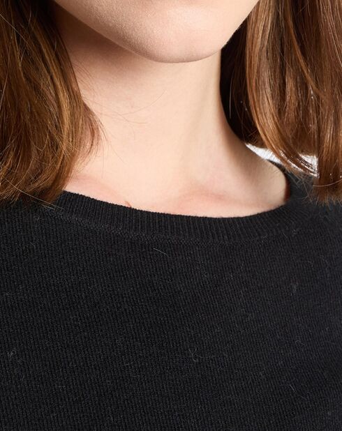 Pull en Coton, Laine & Alpaga  mélangés Basique noir