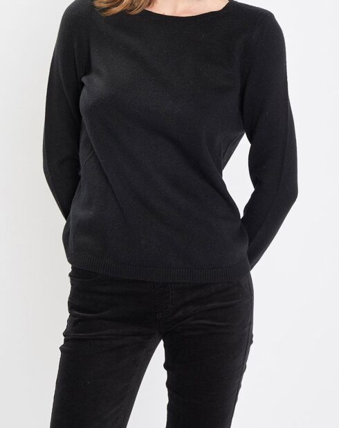 Pull en Coton, Laine & Alpaga  mélangés Basique noir