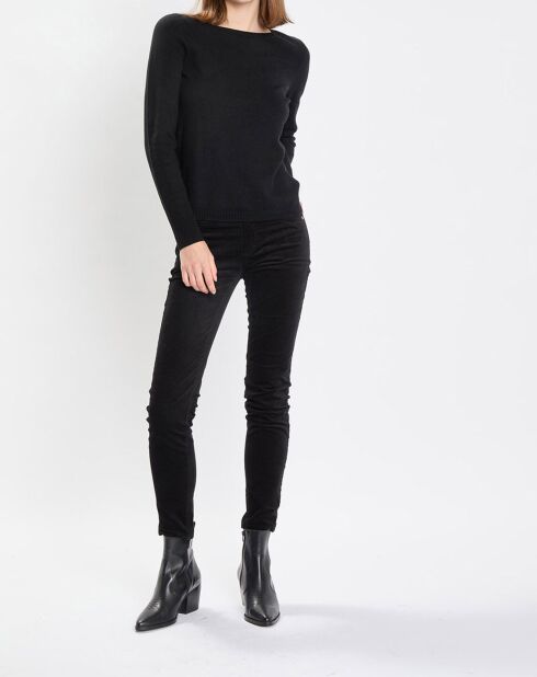 Pull en Coton, Laine & Alpaga  mélangés Basique noir
