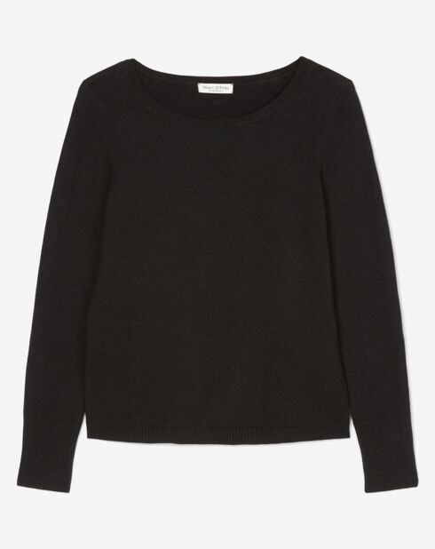Pull en Coton, Laine & Alpaga  mélangés Basique noir