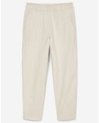 Pantalon en Twill de Coton mélangé Barrel écru