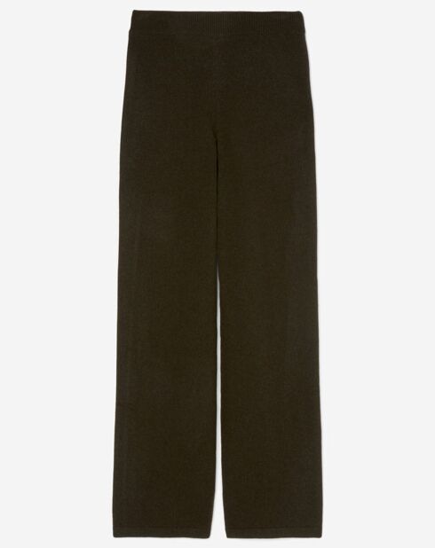Pantalon en Laine vierge mélangée marron foncé