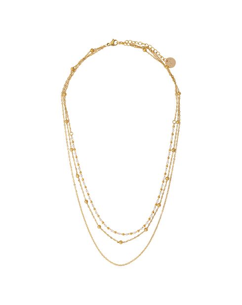Collier Myclio blanc/doré