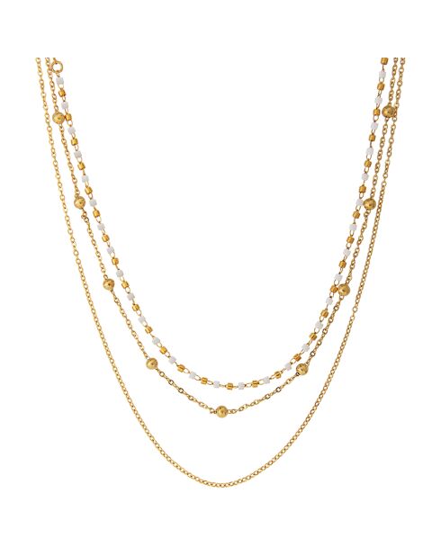 Collier Myclio blanc/doré