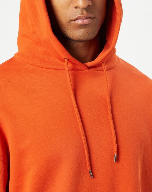 Sweat Hoody Logo Coton Organic orange