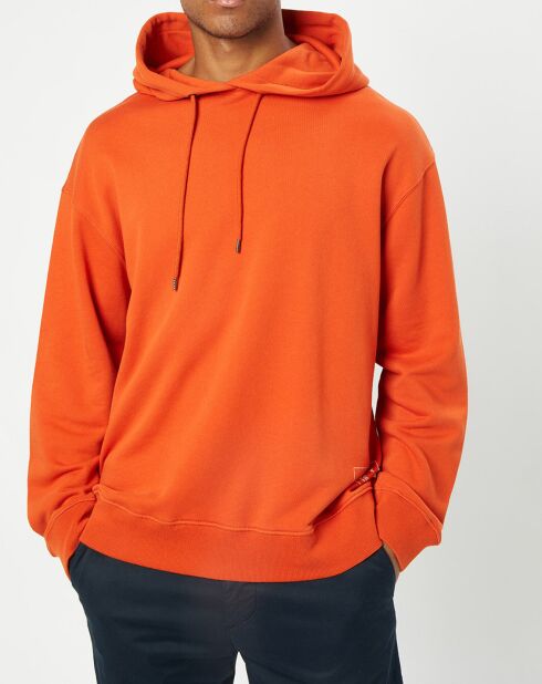 Sweat Hoody Logo Coton Organic orange