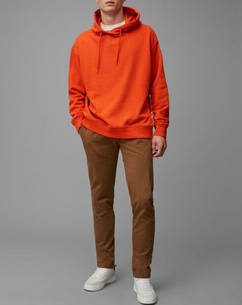 Sweat Hoody Logo Coton Organic orange