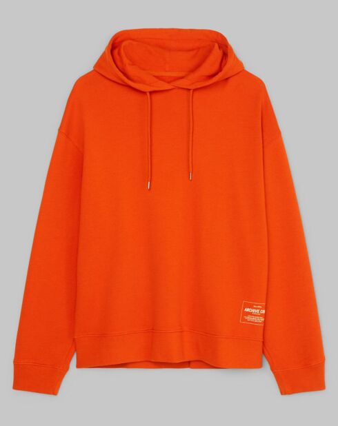 Sweat Hoody Logo Coton Organic orange