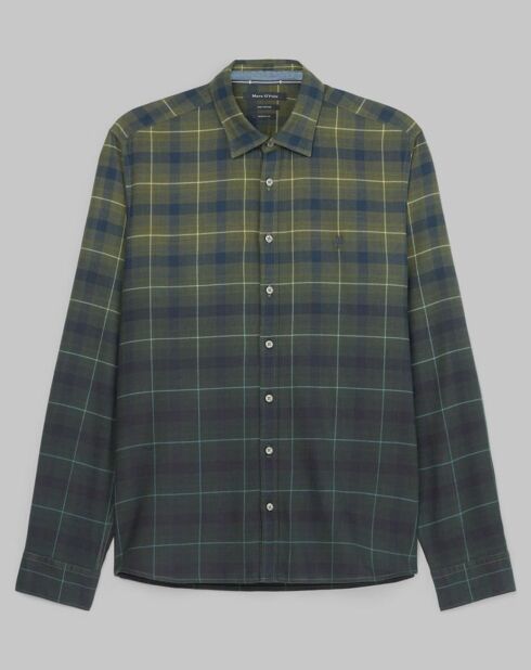 Chemise à Carreaux Degradé Sl kaki/bleu
