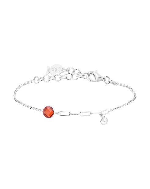 Bracelet Elisabeth argenté/rouge