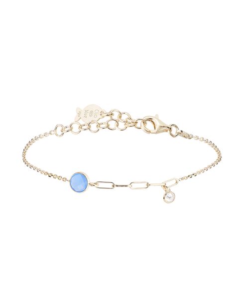 Bracelet Elisabeth doré/bleu