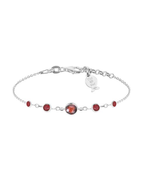 Bracelet Taj Mahal argenté/rouge