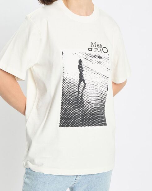 T-Shirt logo mop blanc