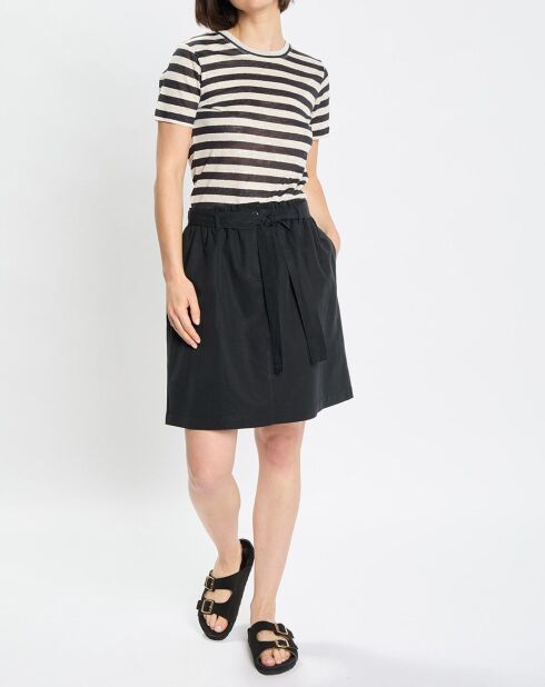 T-Shirt 100% Lin rayé marine/blanc