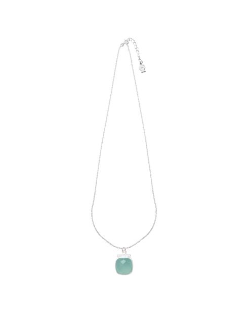 Collier Pompadour argenté/bleu