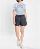 T-Shirt 100% Lin rayé bleu/blanc