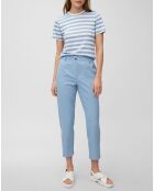 T-Shirt 100% Lin rayé bleu/blanc