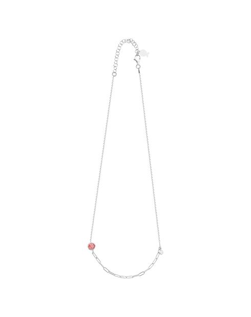 Collier Elisabeth argenté/rouge