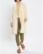 Manteau 100% Lin double boutonnage beige
