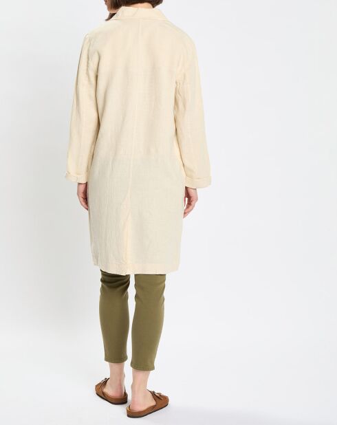 Manteau 100% Lin double boutonnage beige