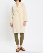 Manteau 100% Lin double boutonnage beige
