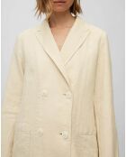 Manteau 100% Lin double boutonnage beige