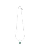 Collier Zig argenté/vert
