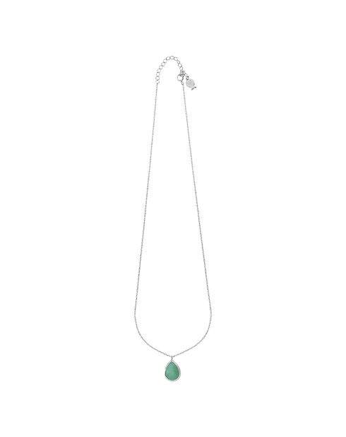 Collier Zig argenté/vert