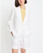 Blazer 100% Lin 1 bouton blanc