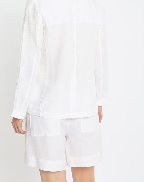 Blazer 100% Lin 1 bouton blanc