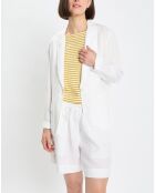 Blazer 100% Lin 1 bouton blanc