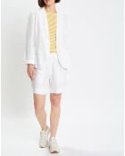 Blazer 100% Lin 1 bouton blanc