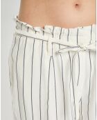 Pantalon en Lin mélangé à rayures blanc/bleu