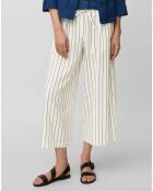 Pantalon en Lin mélangé à rayures blanc/bleu