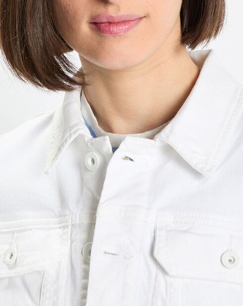 Veste en Jean crop blanche
