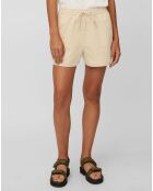 Short en Coton & Lin taille élastique boxe beige
