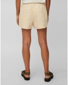 Short en Coton & Lin taille élastique boxe beige