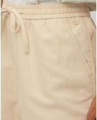 Short en Coton & Lin taille élastique boxe beige