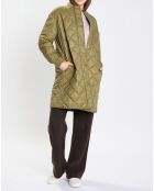 Manteau long matelassé kaki