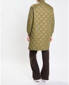 Manteau long matelassé kaki
