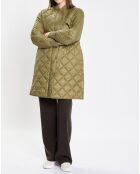 Manteau long matelassé kaki